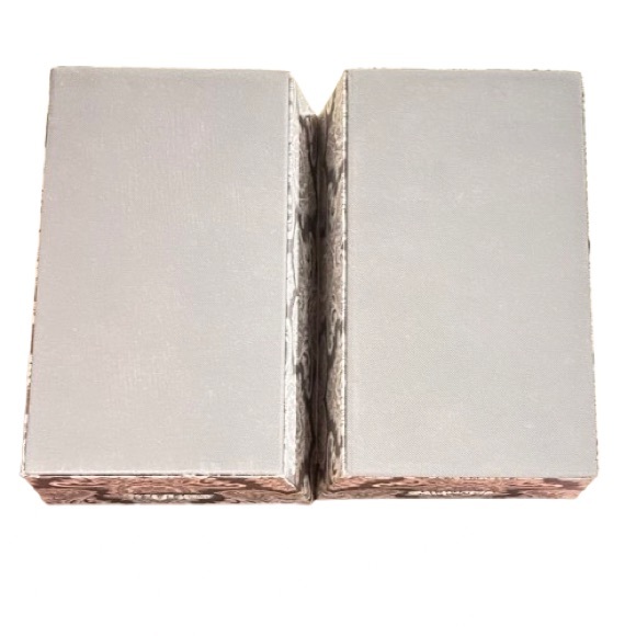 Set of 2 Decorative Fabric Damask Storage Bins. Gray & White - Picture 6 of 7